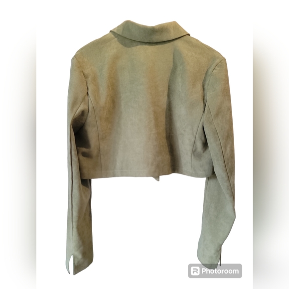 Cider Solid Green Cropped Jacket Size M - Picture 5 of 8